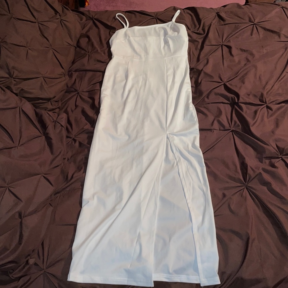 White maxi dress